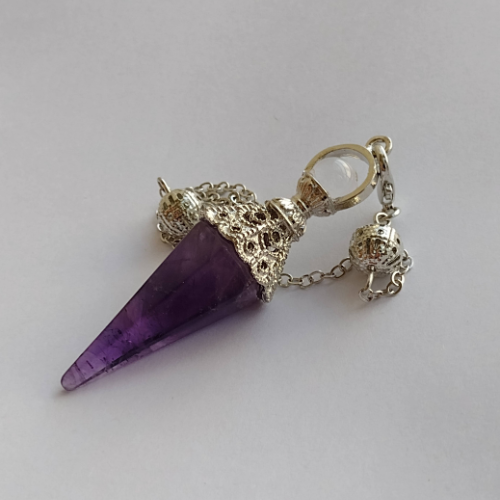 22 Péndulo de Amatista con Esfera de Cristal