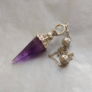 Péndulo de Amatista con Esfera de Cristal