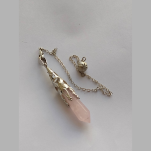 Péndulo de Punta Hexagonal de Cuarzo Rosa - Guía del Corazón y la Dulzura Interior