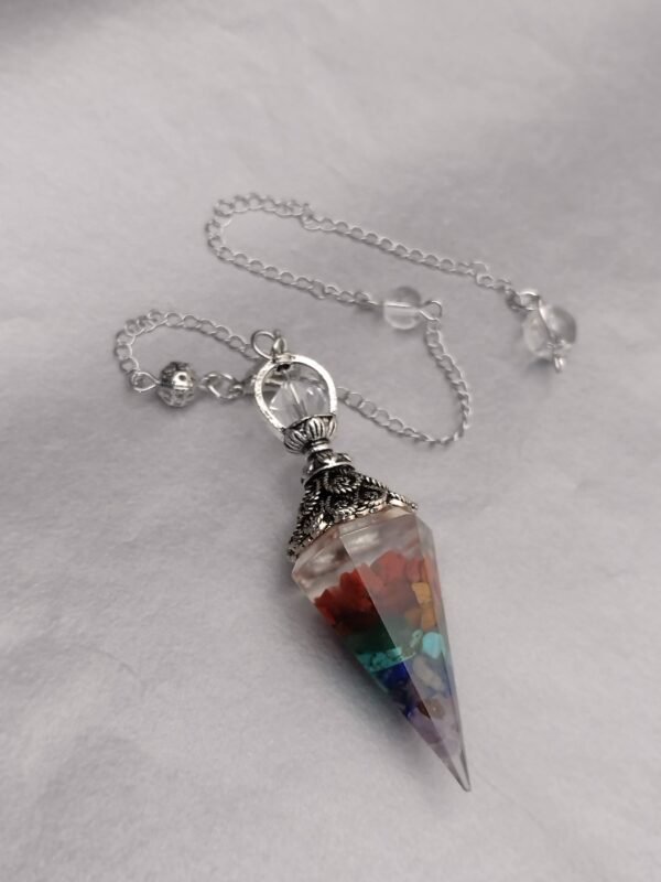 IMG_20251111_131347070 Péndulo de Resina con Siete Chakras — Equilibrio, Armonía y Energía Multicolor