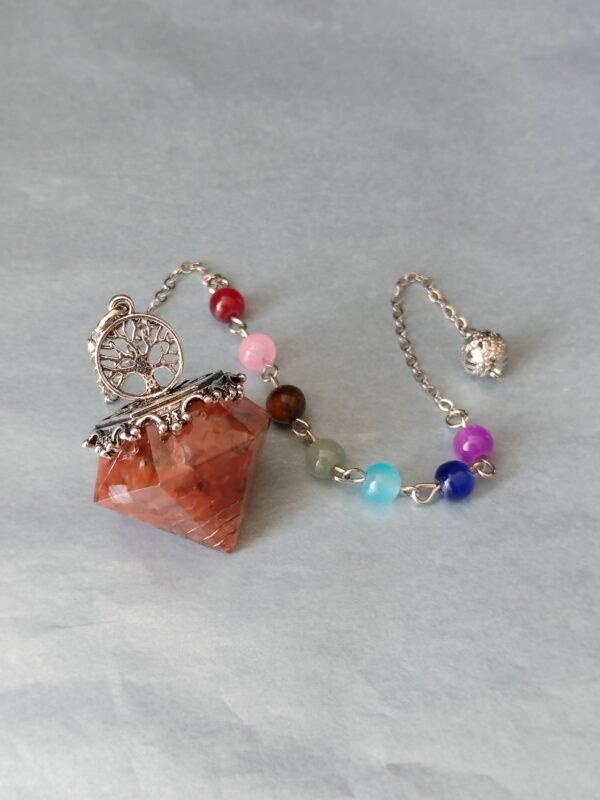 IMG_20251111_140135642 Péndulo Hexagonal de Orgonita con Cornalina — Vitalidad, Pasión y Poder Creativo